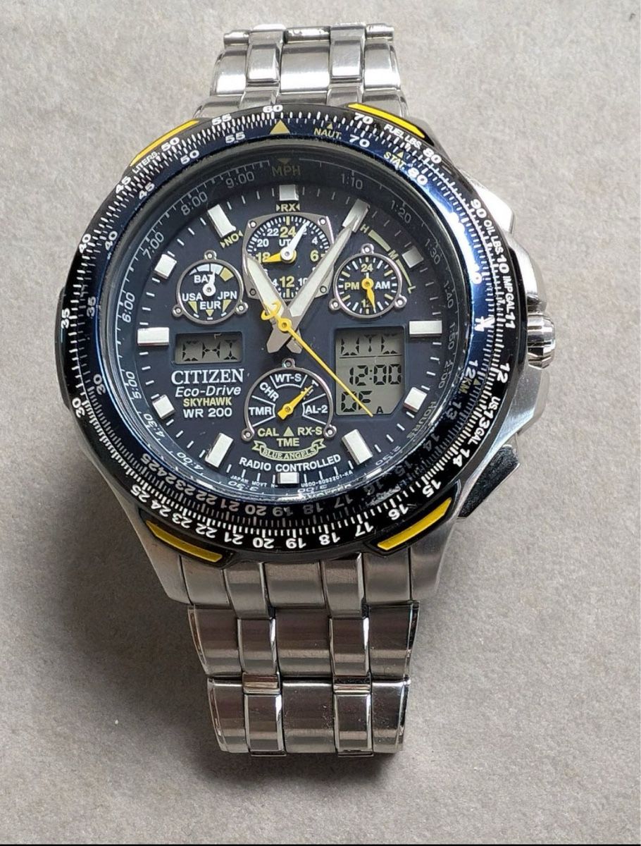 Citizen Orologi: Citizen Eco Drive Chronograph  Skyhawk WR 200 – Usato da Maienfeld venduto da tobeyl2020 6
