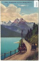 Silvaplanersee und Piz la Margna - Postkutsche - Litho
