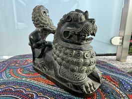 Statua Leone Tibetano in Marmo ? Guardiano dei Templi