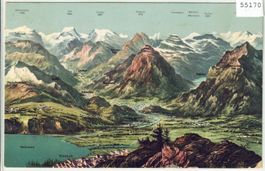 Wallensee - Weesen - Glarnerland - Panorama - Litho