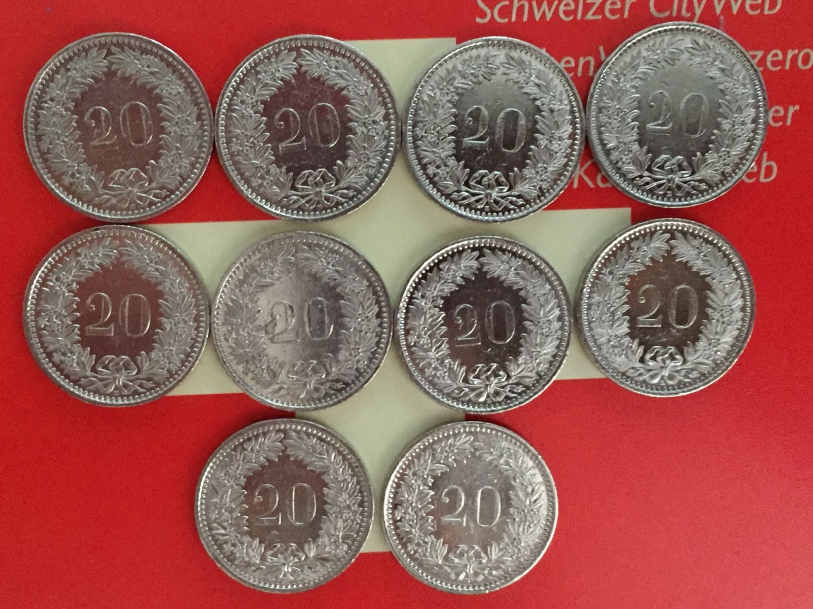 Alle Münzen: 20 Rappen 2000 - 2009 komplett – Gebraucht aus Elsau von herbybay 3