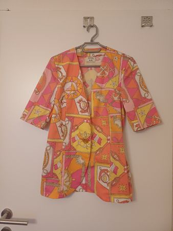 Veste vintage WEILL, Taille 38, motifs nautiques, coton