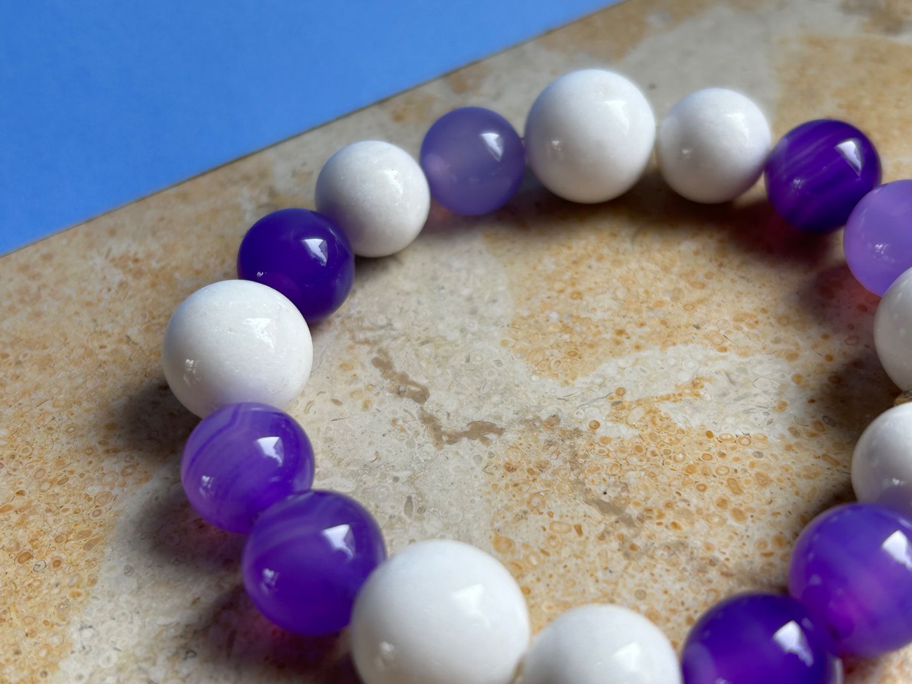 Armbänder & -reifen: Amethyst und Schneequarz -Armband 19cm – Gebraucht aus Laufen von Bellebellezza 3