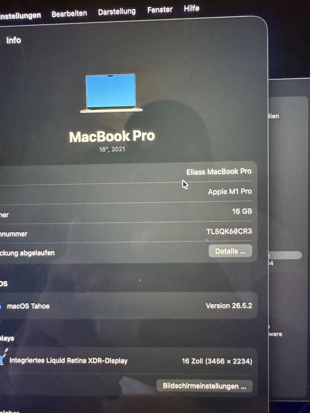 Apple Portables: Macbook Pro 16" 2021 M1 Pro – D'occasion à Bern par elu630 3