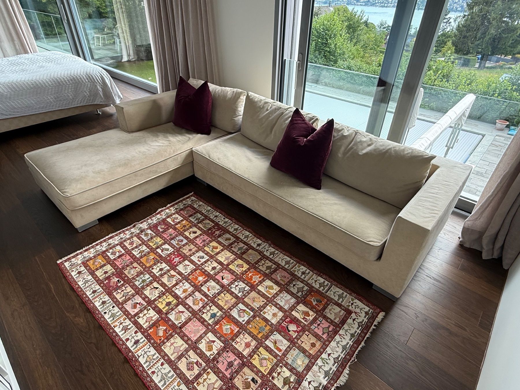 Divani: Ligne Rose Ecksofa mit beige Stoff – Usato da Herrliberg venduto da sir_58tl