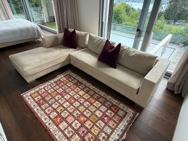 Ligne Rose Ecksofa mit beige Stoff