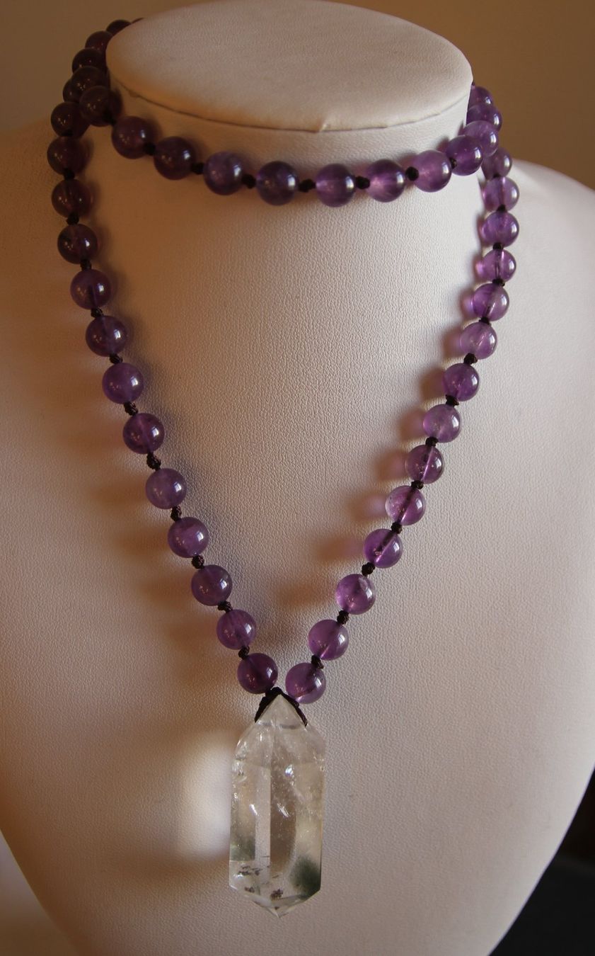 Ketten: Neu: Mega Bergkristall Amethyst Kette Collier 68 cm lang – Neu (gemäss Beschreibung) aus Matten b. Interl von EdelsteineInterlaken 9