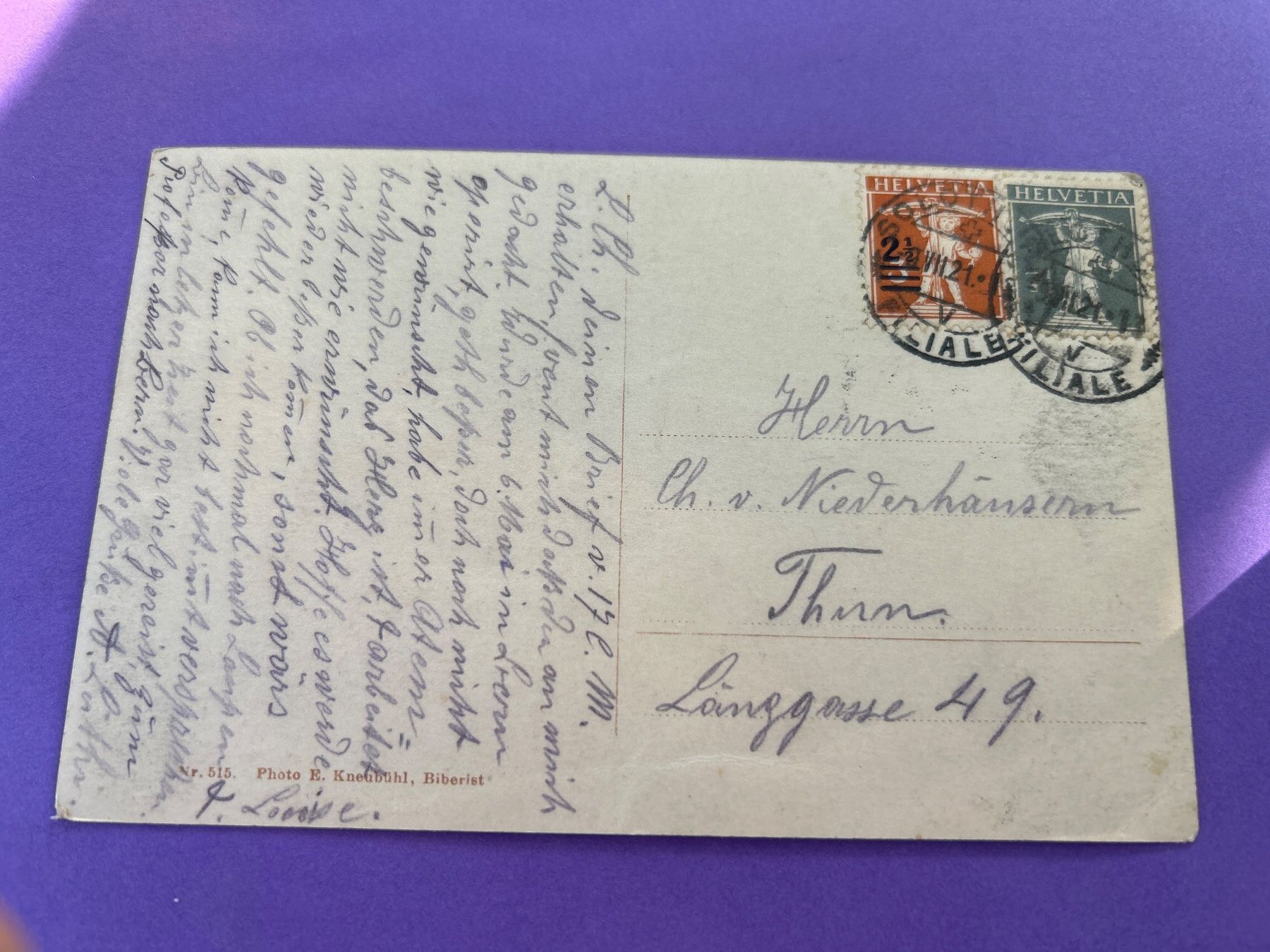 Cartoline postali: Solothurn-Einsiedlerei, alte Ak, 1921 – Usato da Hefenhofen venduto da Bierinder 1