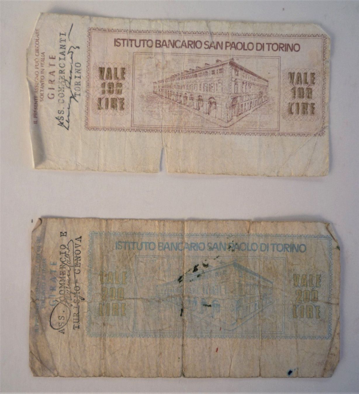 Banconote: 100 + 200 Lire Checks – Usato da Rafz venduto da Sonnenblume305 1