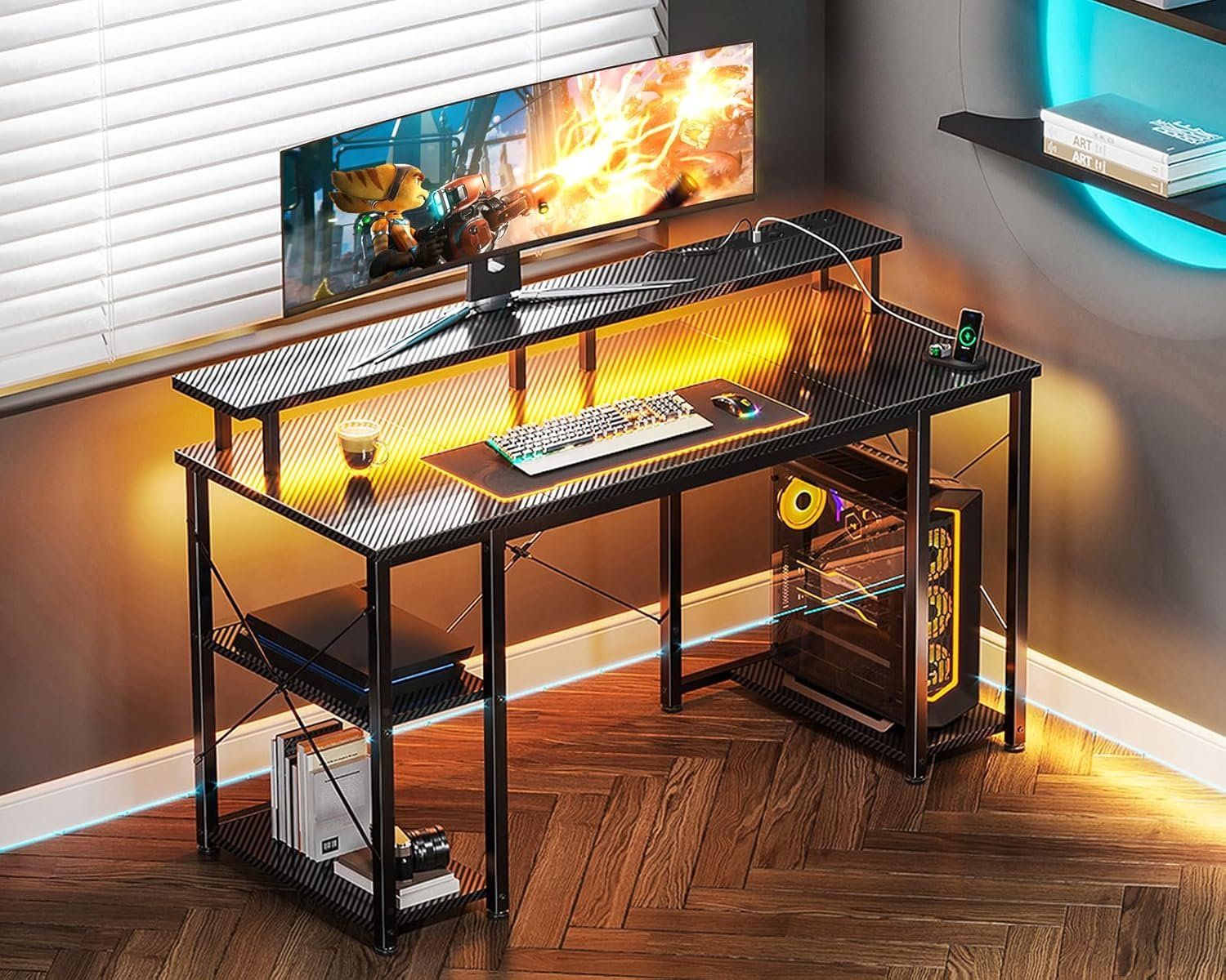 Schreibtische: Gaming Tisch LED USB Steckdose Monitorständer 120cm – Neu und originalverpackt aus Neuhausen von apo_zn9s 1
