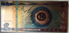 GOLDENER BITCOIN - 100 BITCOIN BANKNOTE - NATÜRLICH SOUVENIR