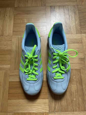 Adidas Gazelle 38 2/3 hellblau neon grün Leder
