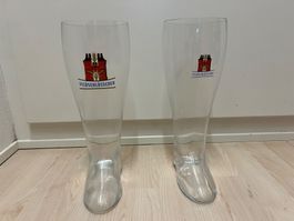 2 Feldschlösschen Stiefel / Bierstiefel / Bier Stiefel