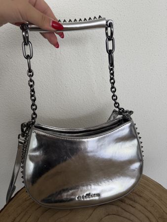 John Richmond Tasche Silber Metallic – Nieten – Kettenhenkel