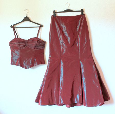 elegantes 3-tlg. Set:  ROCK, TOP & STOLA  40  L  Neu!