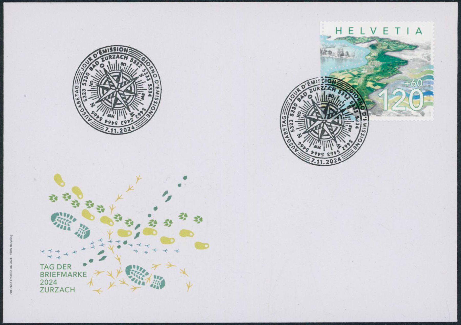 Alle Briefmarken: 2024 - Tag der Briefmarke - Blockausschnitt - FDC ET – Gebraucht aus Schindellegi von stationary