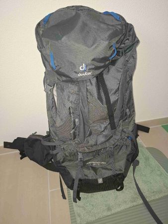 Deuter Aircontact Pro 60+15 Rucksack grau/blau guter Zustand