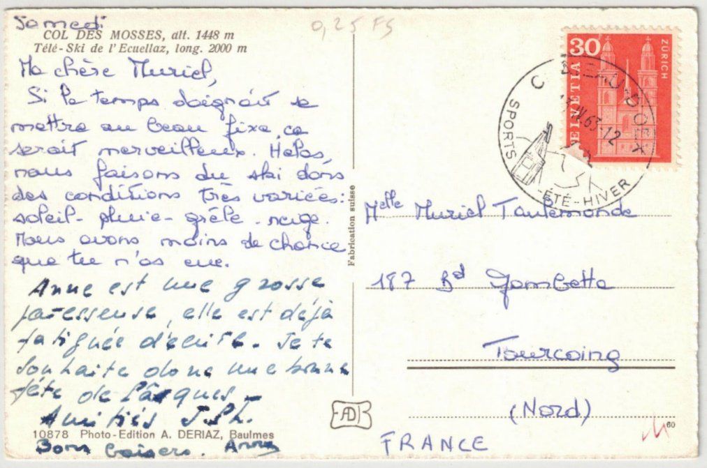 Cartes postales: Col des Mosses - Skilift de l' Ecuellaz – D'occasion à Binningen par Mountainrider 1