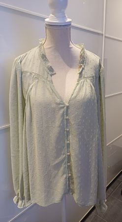 Bluse Damen Langarm Crinkle-Optik Grösse M 