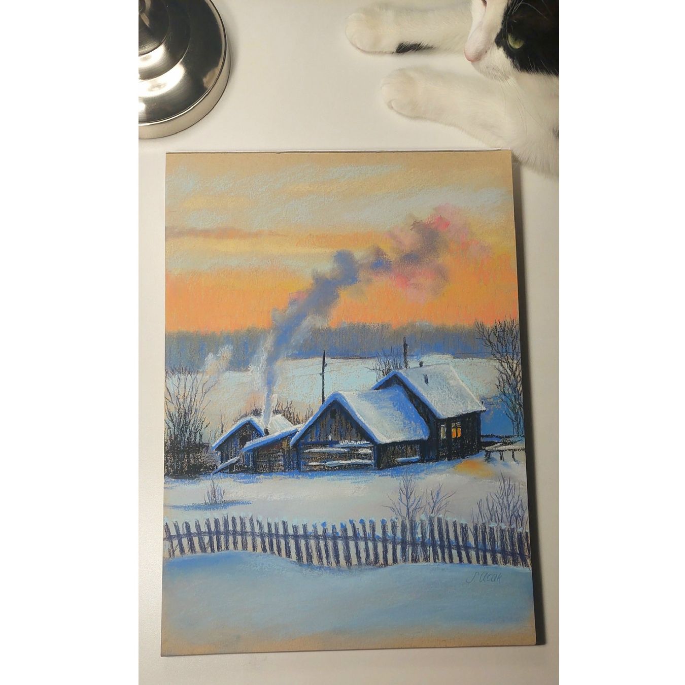 Dipinti: Original! Pastellbild "Winter Landscape", signiert. – Nuovo e nell'imballaggio originale da Ostermundigen venduto da LorisHome 1