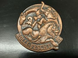 Zolli Fescht Blaggedde Plakette 1985 Basel Kupfer