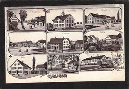 Amlikon TG , 9 bild Lithografie , gel. 1914