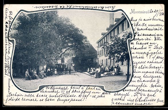 Ansichtskarten: AK Montmirail, Garten vor einem Gasthaus – Gebraucht aus Berlin von bartko-reher