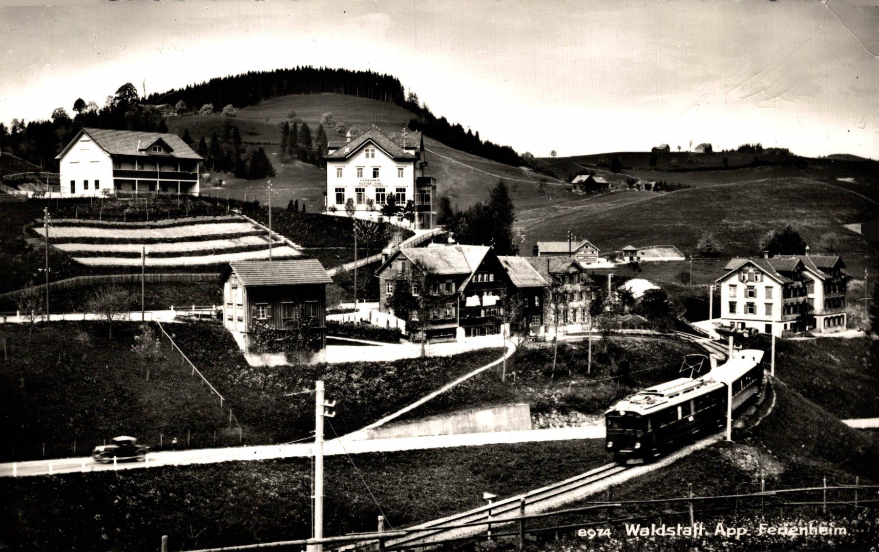 Cartoline postali: Waldstatt, App. Ferienheim, Zug der AB – Usato da Bronschhofen venduto da Astore