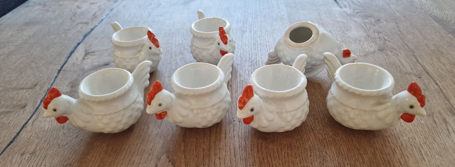 Altre Stoviglie: 🐔 Lustige Eierbecher, 7 Stk. Hühner Design, – Usato da Gossau SG venduto da ush_db7j 1