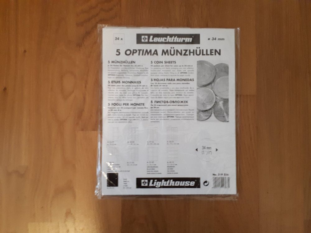 Leuchtturm NUMIS Münzhüllen Für Münzen Bis 34 Mm – 5 Seiten Mit Je 20 Feldern, Deutsch