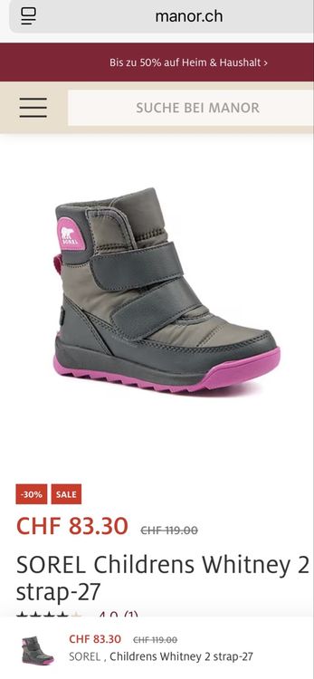 Sorel Scarpe per ragazzi: SOREL Winterstiefel Whitney mit Klett Gr 27 – Usato da Zürich venduto da sunnaschie 6