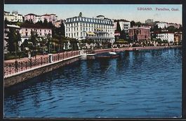 AK Lugano, Paradiso, Quai, 1926