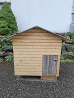 Grosse Hundehuette aus Holz Massiv Wetterfest Chromstahldach