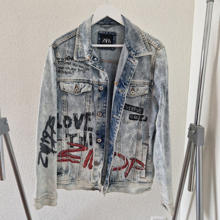 Veste En Jean Zara - Taille S - Bleu - Occasion En Très Bon état