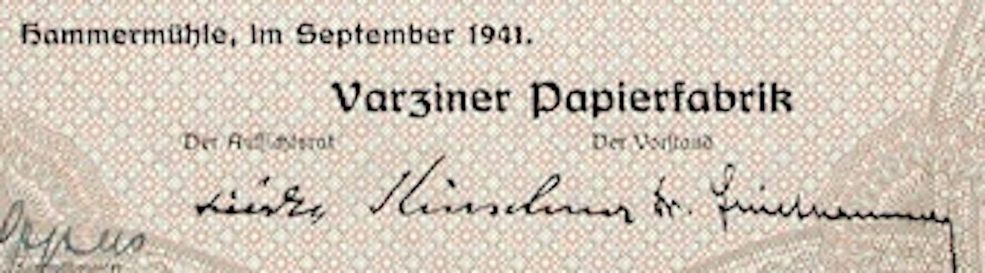 Documents: Varziner Papierfabrik, Hammermühle - 1941 – D'occasion à Solothurn par Sgasche 1