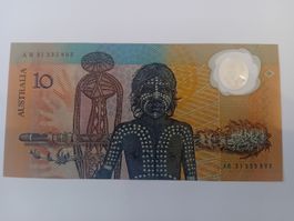 10 Dollar Australia Plastiknote mit Ologram Neu ungefalted