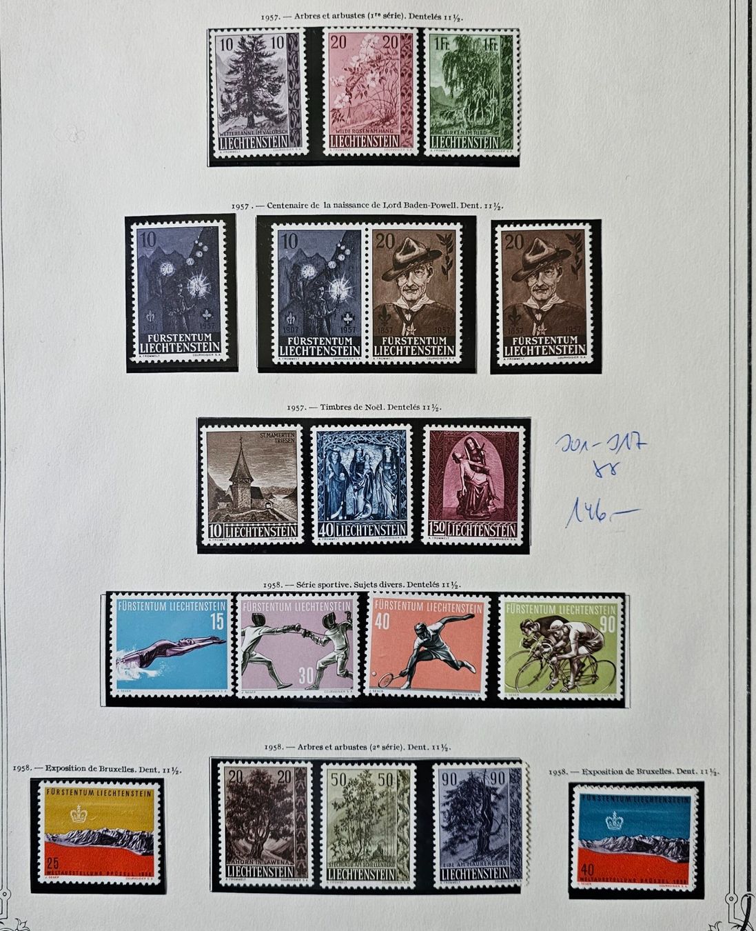 Tous les timbres: FL 301-317 ! POSTFRISCH ! KAT 146.-- ! – Neuf (Voir description) à Rombach par Kunstmarkart