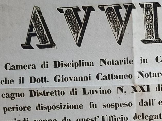 Documenti: Italia - Como - "Distretto di Luvino" - 1849 – Usato da Sorengo venduto da 74in 3