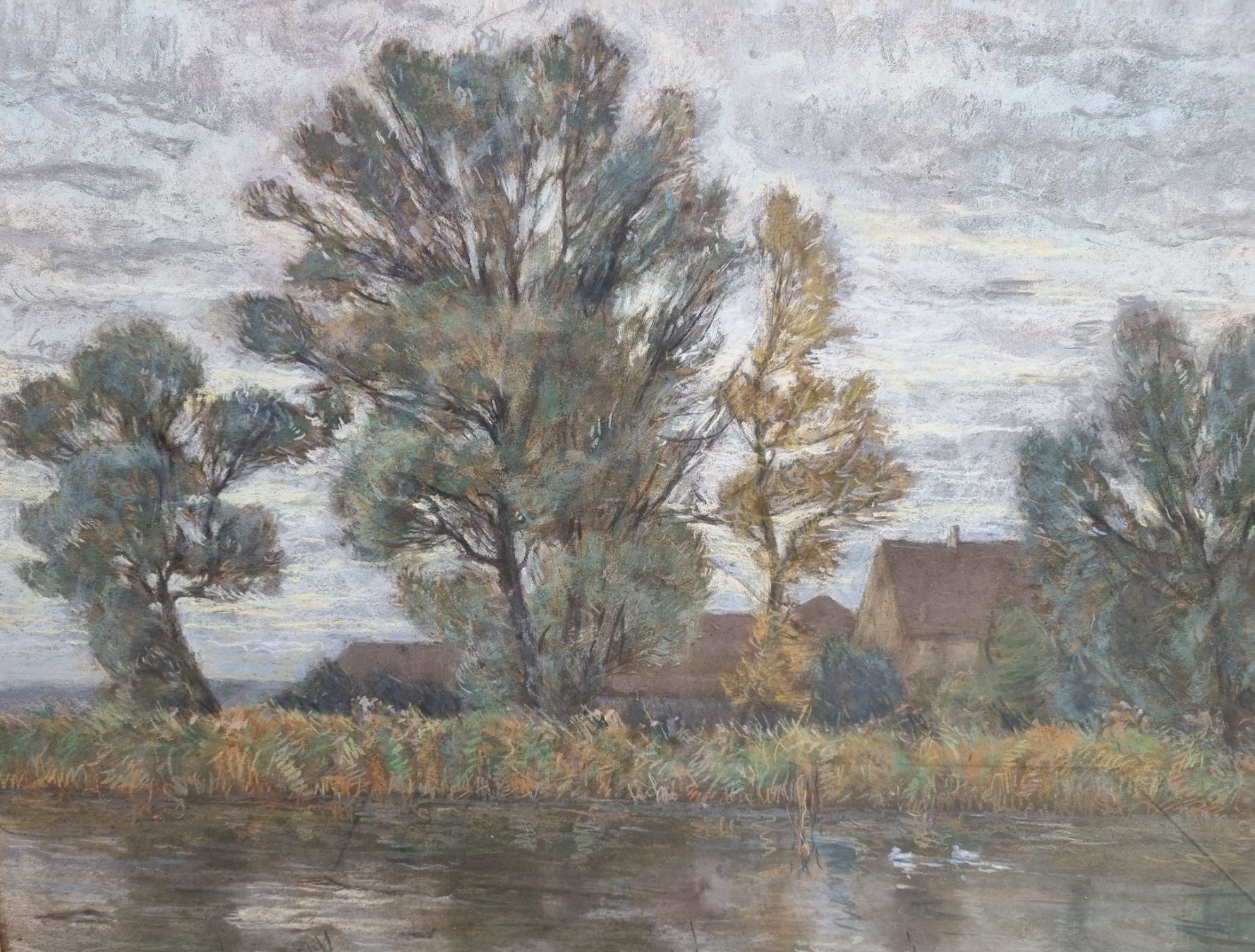 Gemälde: Carl Theodor Meyer: Insel Reichenau Bodensee origin. Gemälde – Gebraucht aus Basel von Roberto002 3
