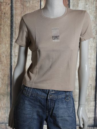 T-Shirt ESPRIT k'arm, neuwert., Gr. M, h'braun, Motiv