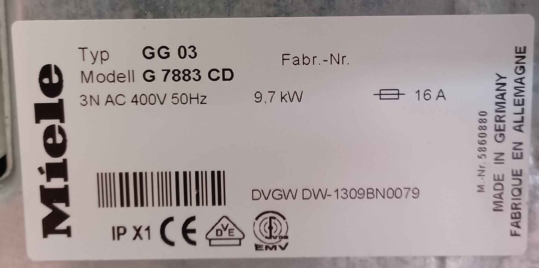 Accessori da laboratorio: Miele G 7883 CD Laboratory Dishwasher – Usato da Niederdorf venduto da LeptonAG_Labor 7