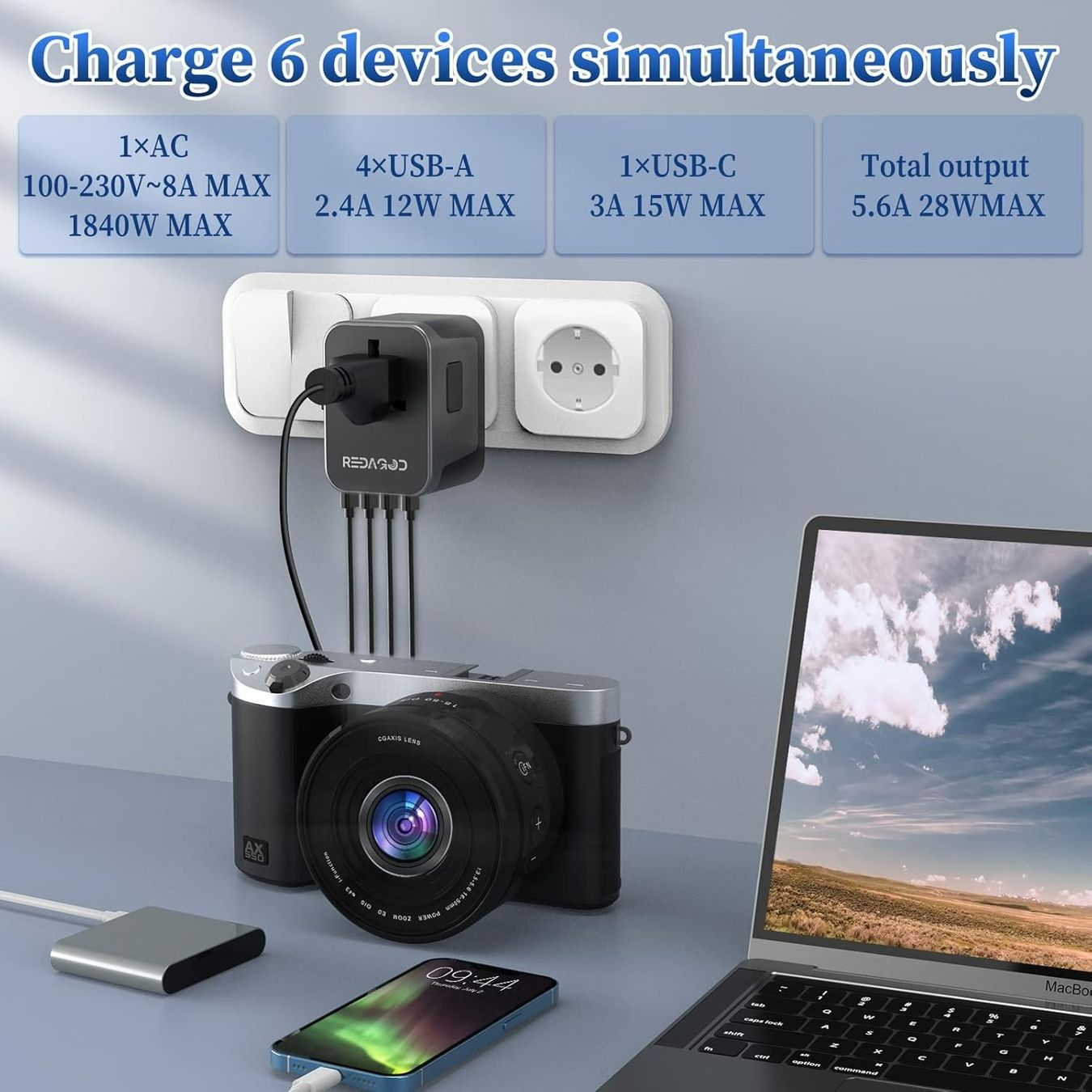 Unità & Adattatore: Gratis Versand, Adapter 4USB 1USB-C 28W. – Nuovo e nell'imballaggio originale da Grindelwald venduto da Hubel51 3