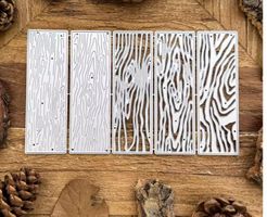 Neues Stanzschablonen-Set Holz. Hintergründe Holzstrukturen