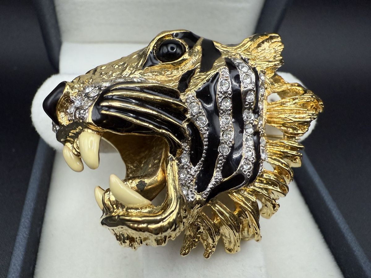 Spille & Fermagli: Vintage-Tigerkopf-Strass-Brosche – Usato da Lamone venduto da LaCantinaMagica 7
