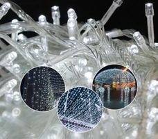 +weihnachtskette 50m Ledkette, Lichterkette Kaltweiss