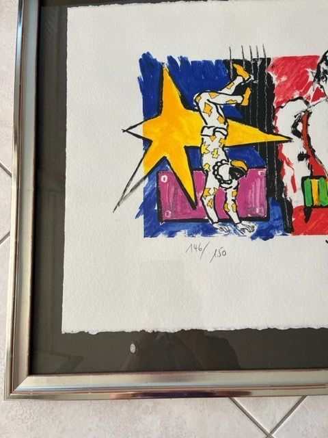 Grafiken & Lithographien: Original Litho Akrobat mit Pferd Rolf Knie – Gebraucht aus Wädenswil von VTK_40 1