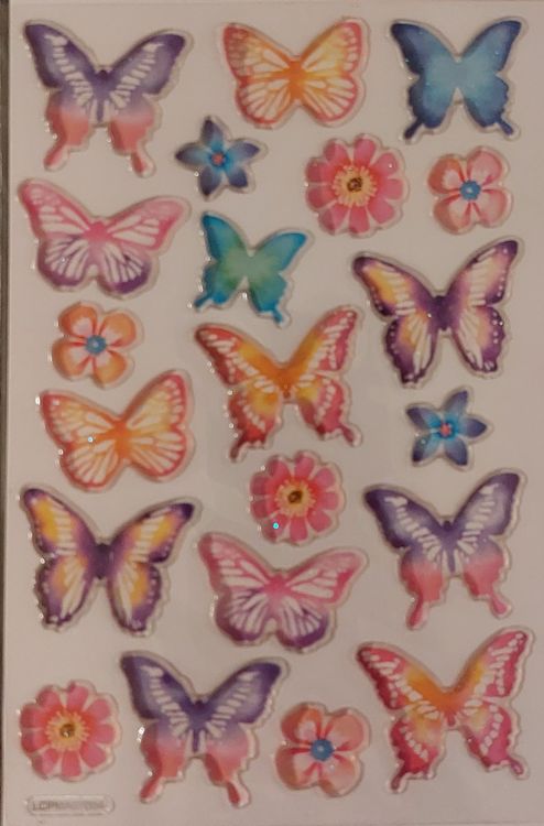 Softy-Sticker Schmetterlinge II – Selbstklebende Aufkleber, Bogen 17,5 X 9 Cm, Für Basteln & Dekoration
