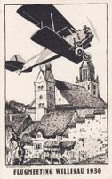 Flugpostkarte Flugmeeting Willisau 1930 mit Flugpostmarke F5