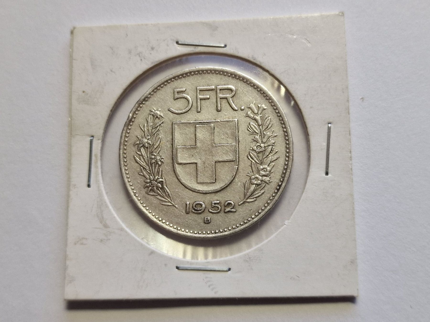 Tutti le monete: 5 Franken 1952 silber selten – Usato da Zürich venduto da Moreira01 3