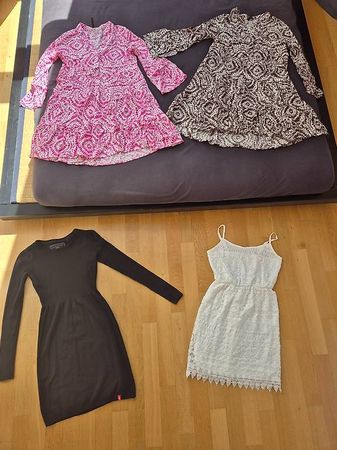 4 Damenkleider XS/S, sommerlich, elegant & teilweise neu